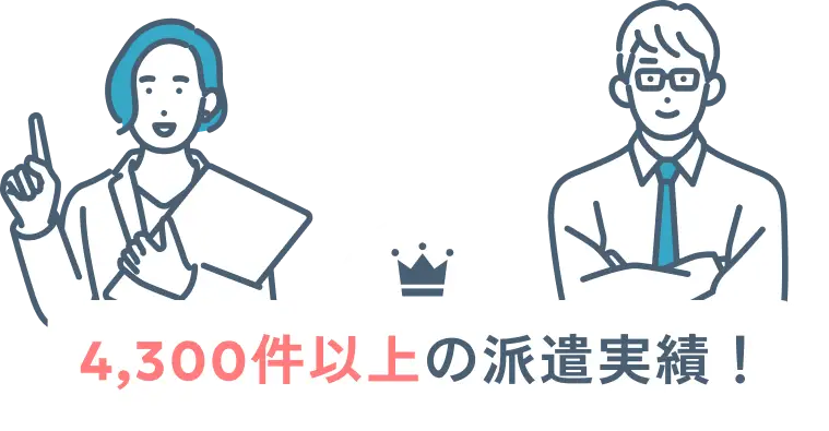 4,300件以上の派遣実績！
